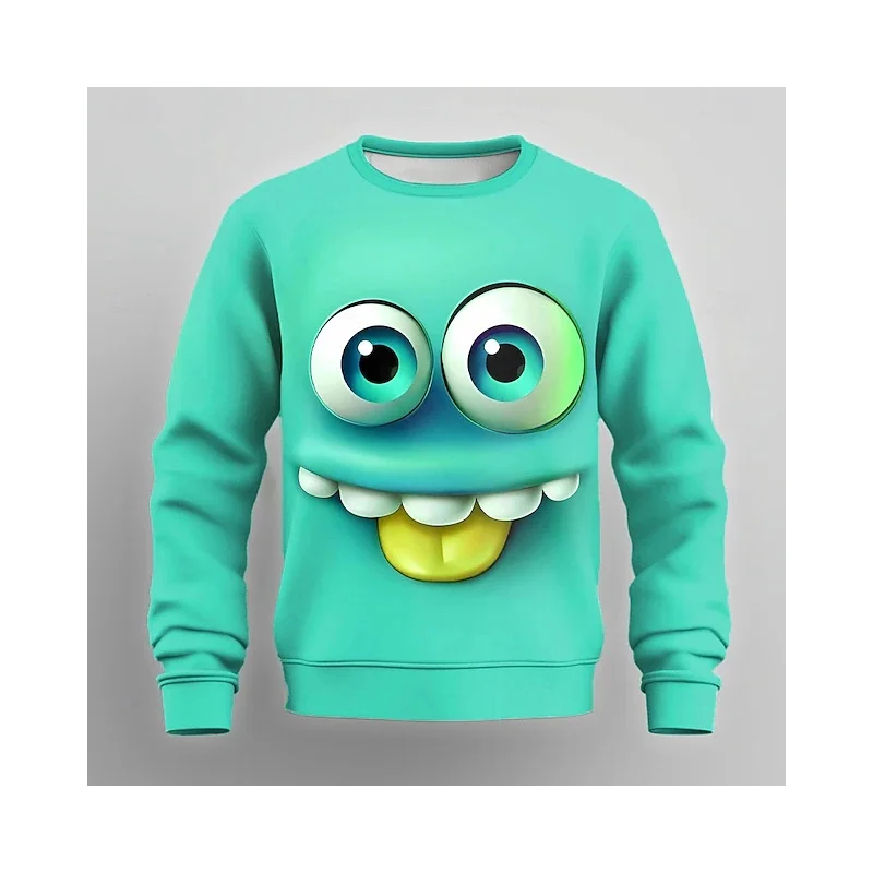 

2025 New Fashion Anime Smiling Face Graphic 3d Printed Sweatshirts Autumn Winter Funny Casual Men Women Long Sleeve Hoodies Tops