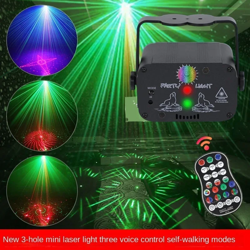 

2022 new rechargeable outdoor mini laser lamp 8 hole bar KTV flash lamp pattern flash lamp voice controlled dance table lamp