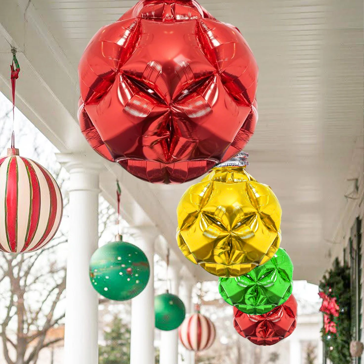 15pcs Christmas bulb decoration balloons, DIY Christmas balloons, Christmas party decorations, bulb hanging balloons
