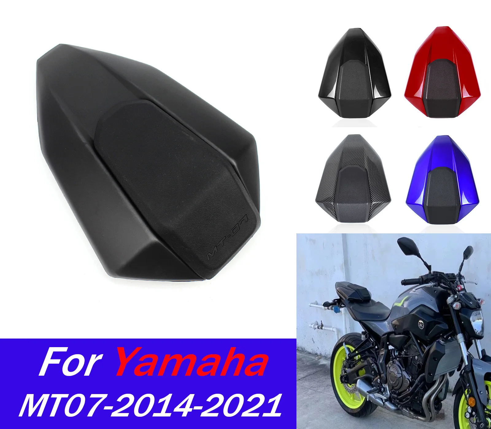 

Motorcycle Rear Passenger Cowl Seat Back Cover Fairing Part For Yamaha MT-07 FZ-07 2014-2021 ABS Plastic Motorcycle Attachment