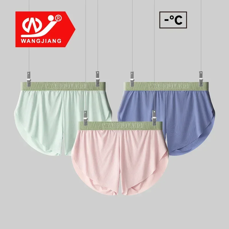 3Pcs/lot Men Arrow Pants Ice Silk Shorts Underwear Short Pants Summer Briefs Seamless Panties Male Sleepwear Knickers