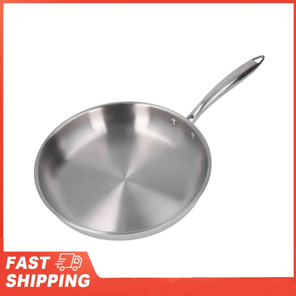 

Stainless Steel Frying Pan Non Stick Kitchen Skillet with Handle Thickened Suitable for All Stove Nonstick Frying Pan