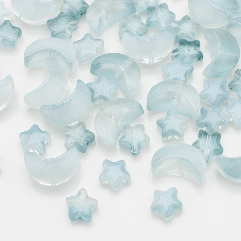 60Pcs Mixed Kristall Glas Stern Mond Lose Anhänger Perlen Handwerk Für DIY Herstellung Von Schmuck Handgemachte Earing Halskette Zubehör