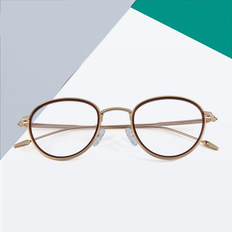 VICKI New Fashion Metal Glasses Rubber Black Circle Circle Simple Can Be Customized Prescription Multi-focus Glasses 6206