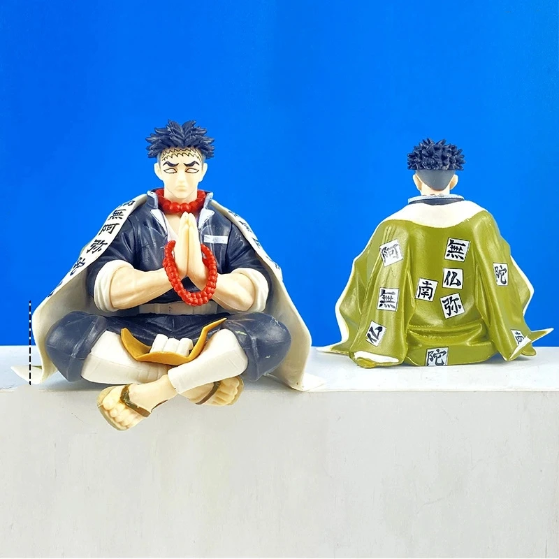 Anime Demon Slayer Himejima Gyomei Q Version eat sitting posture Action Figure PVC Model Toys Desk Decor Collectible Gift boxed