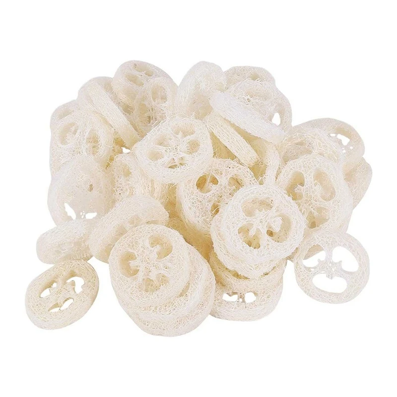 4-6Cm Wide 100Pcs/Lot Natural Loofah Slice Loofah Soap Dish Cleaner DIY Customize Soap Tools, Cleaner, Facial Soap Holder