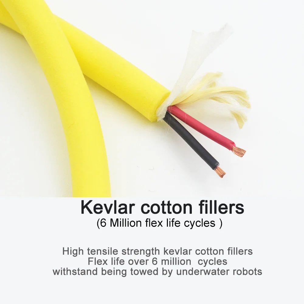Imagem -04 - Rov Cabo de Alimentação de Flutuabilidade Zero 03 05 075 10 15 2.5 Mm2 Núcleos Subaquático Mar Robô Conector Flotage Fio de Cobre