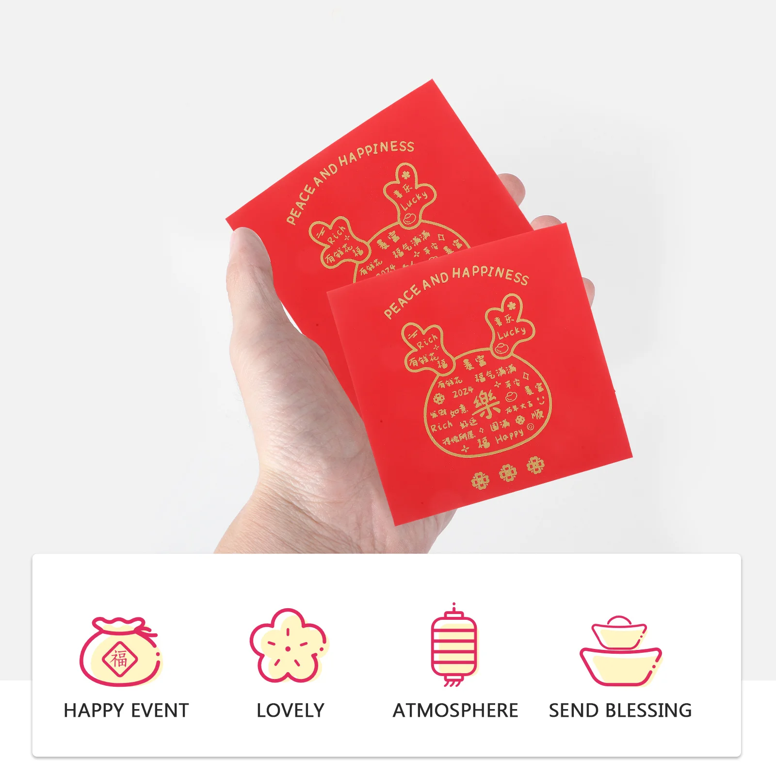 

12 Pcs Money Bag Year of The Dragon Red Envelope Lucky Packets Purse Spring Festival Bags Chinese New Supply