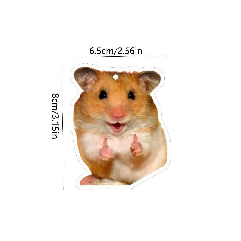 Car Air Freshener Cute Thumbs Up Hamster Meme Hanging Scent Card for Car Interior Rearview Mirror Ornament Gift