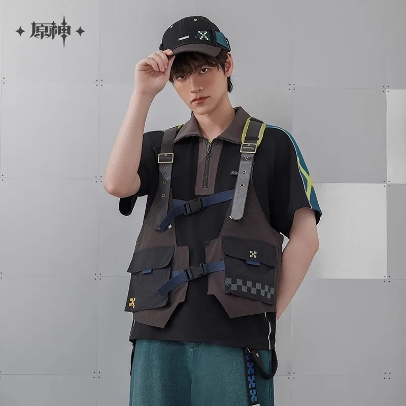 

[Genuine] miHoYo Kinich Waistcoat Genshin Impact Kinich Theme Outdoor Workwear Vest Clothing Fashion Jacket Cosplay Xmas Gifts