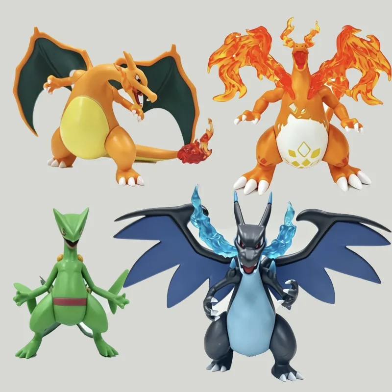 Magical Elf Illustrated Handbook Hypergigantism Charizard Lizard King PVC Handmade Model Desktop Ornament Gift