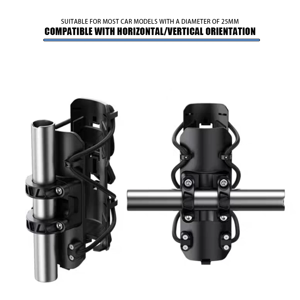 

Motorcycle Water Bottle Holder Bumper Adjustable Hidden Cup Beverage Holder Universal 22-25MM Bumper
