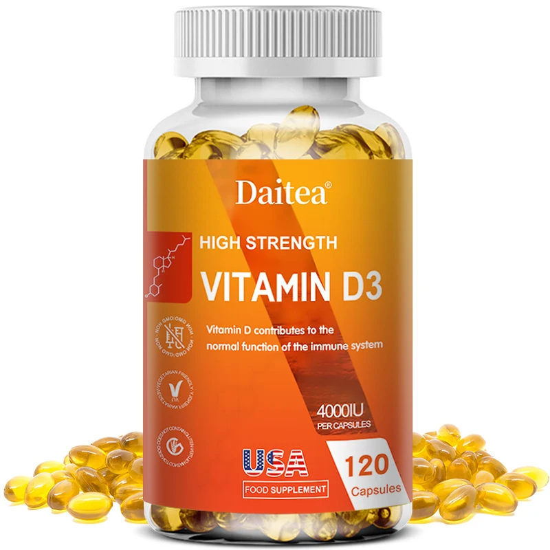 Vitamin D3 4000IU Immune Support,Healthy Muscle Function and Bone Health,High Potency Organic Non-GMO Vitamin D Supplement