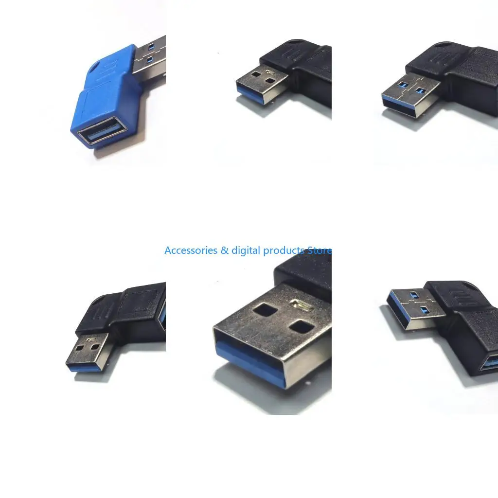 77JD 90 Degree Angled USB3.0 Extension Connector 5Gbps Fast Data Transfer Power Adapter for Laptops Mobile Phones Tablets