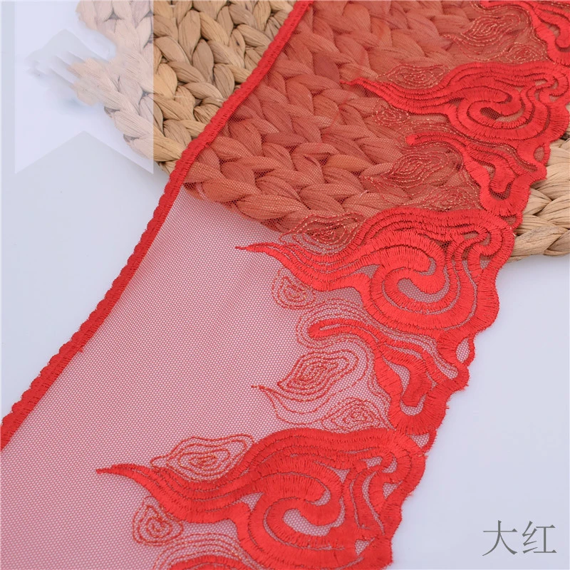 

40Yards Retro Embroidered Red Lace Trim For Sewing Garment Accessories Bra Lingerie Dress Clothes Fabric DIY