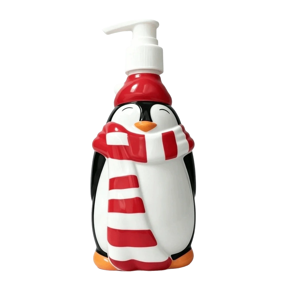 300ml Christmas Pump Bottle Santa Claus Snowman Soap Pump Dispensers Xmas Tree Reusable Cosmetic Container Home