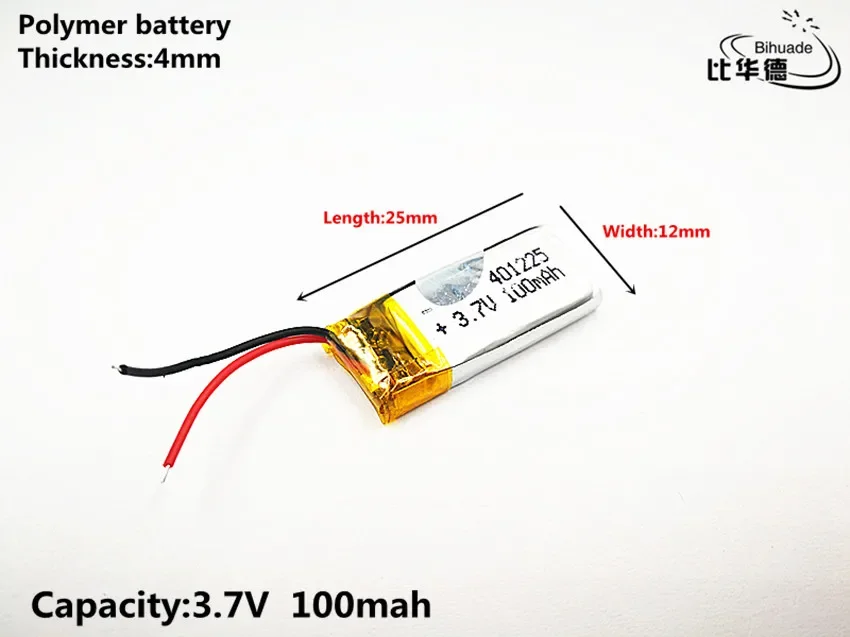 10 Stück Liter-Energiebatterie Gute Qualität 3,7 V, 100 mAh, 401225   Polymer-Lithium-Ionen-/Li-Ionen-Akku für Spielzeug, Powerbank, GPS, MP3, MP4