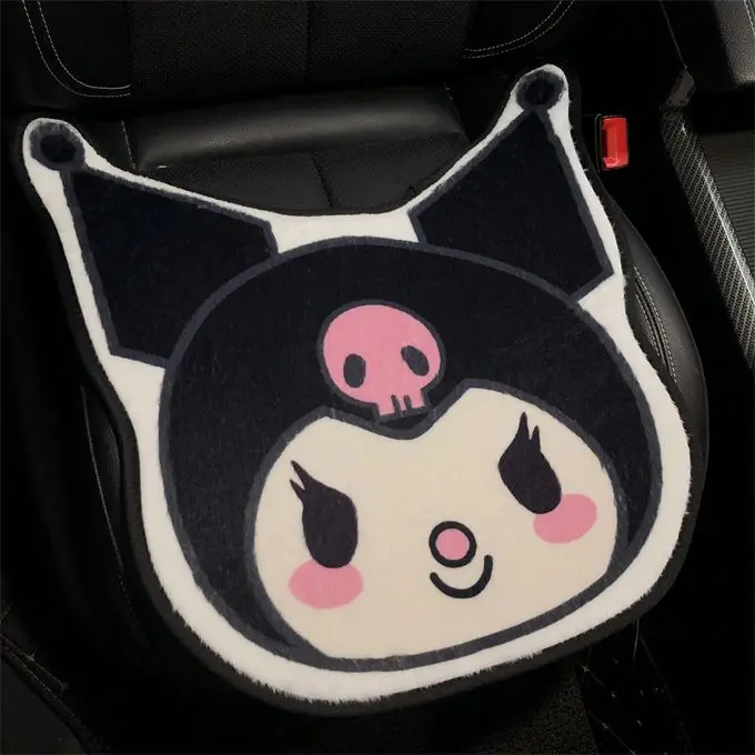 Sanrio Kuromi Cartoon Car Seat Cushion Pillow Steering Wheel Cover Kawaii Auto Supplies Kawaii Car Interior Accessories Gifts