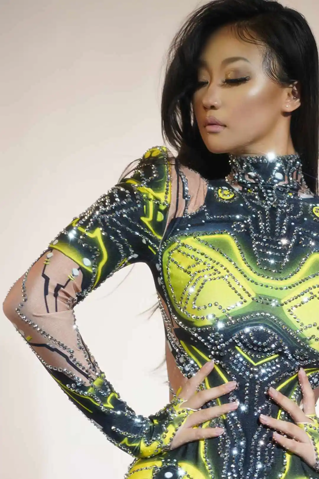 Body de Halloween para mujer, disfraz de diosa Senior Las Vegas Show Gogo, disfraz de escenario para discoteca