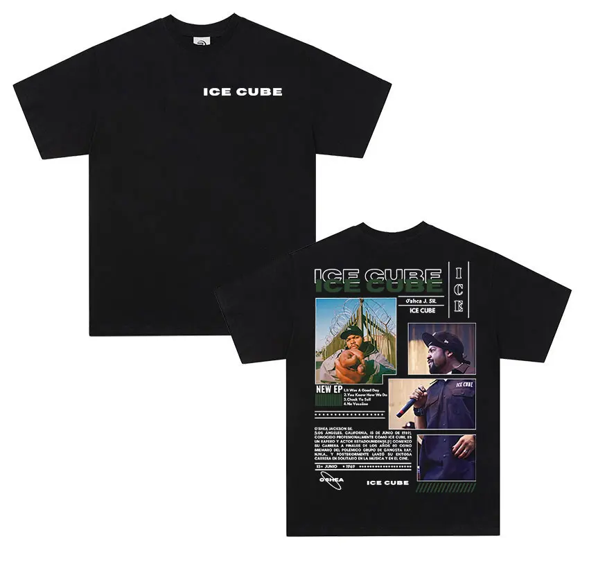 

Rap Artist Ice Cube Tour Album 2025 Graphic T-shirt Men's Hip-hop Fashion Summer Print 100% Pure Cotton Short-sleeved Y2K