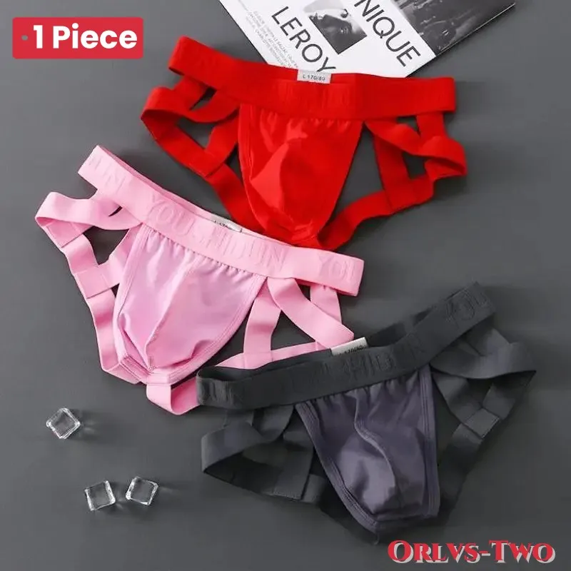 Men Sexy Underwear Jockstrap Thongs Cotton Briefs Dew Buttocks Underpants Bondage Panties Open Butt Male Lingerie G-String Thong