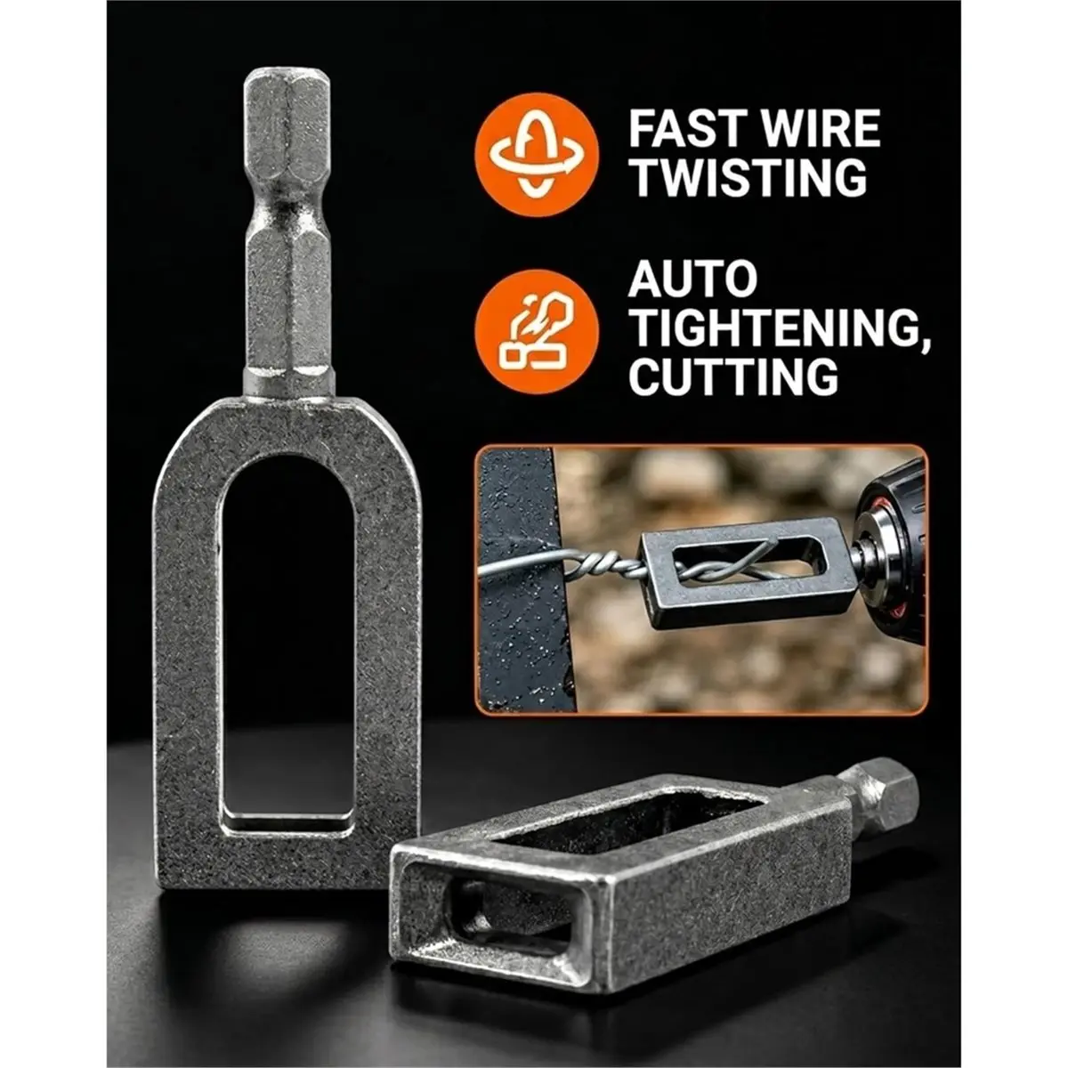 【Tools & Parts】 2pcs Electric Drill Wire Twisting Tool,Heavy Duty Wire Twister for Drill with 1/4