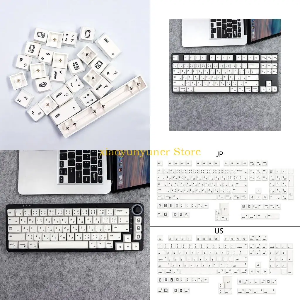 P9JB 133Keys PBT Dye-Subbed MAC-style Keycaps for Mechanical Keyboards for Key Cap MDA Profile For MX Switches 61/64/68/87/96
