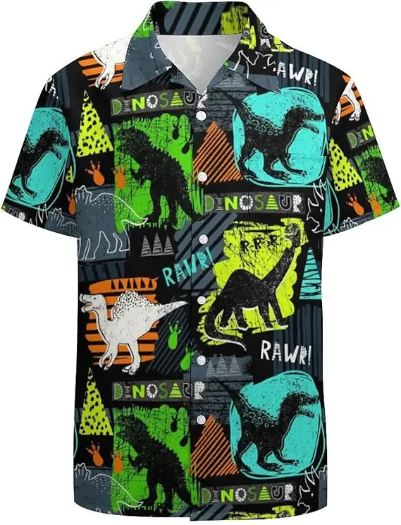 Hawaiian Shirt for Men Casual Button Down Shirt Short Sleeve Aloha Beach Shirt Party Shirt