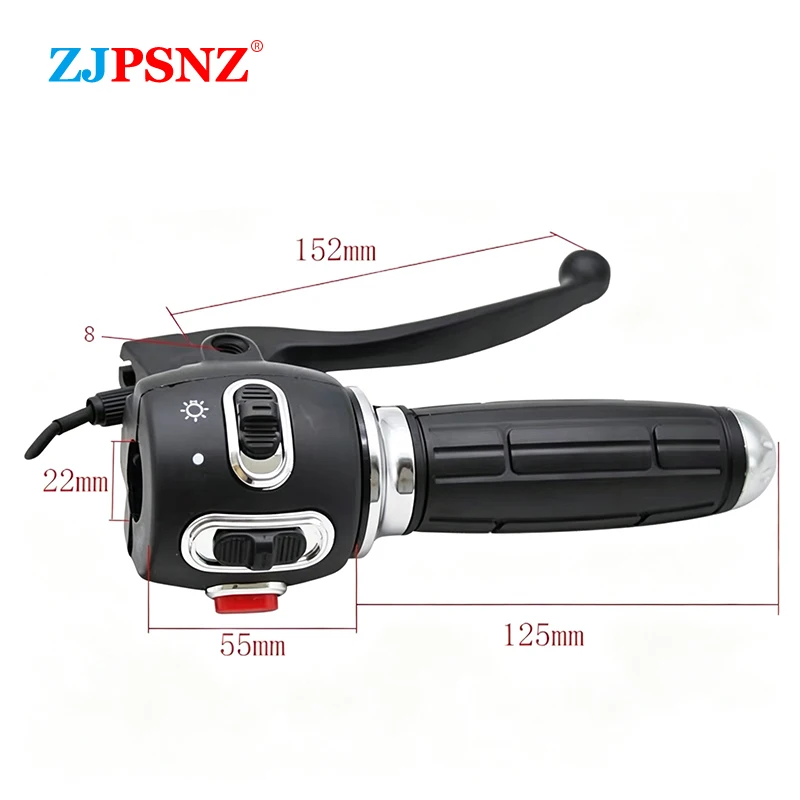 Electric Scooter Throttle Handle Grip Speed Shift Regulator Horn Turn Signal High Low Beam Brake Control Switch For E‑bike Motor