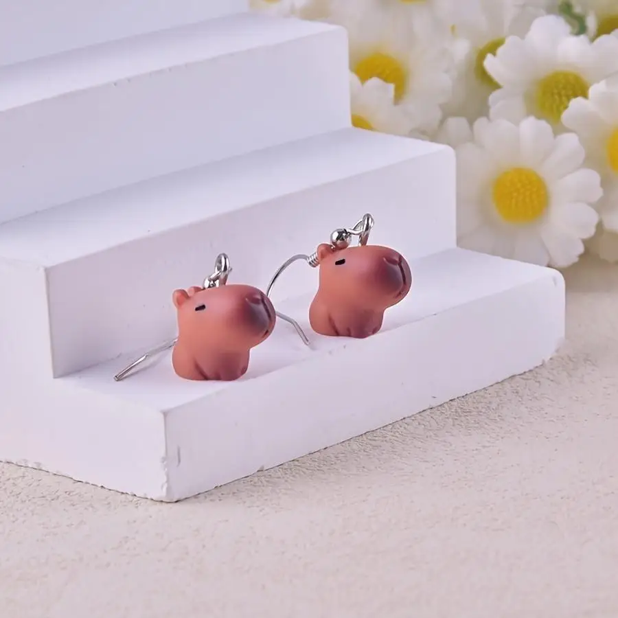 1/5/10/20/50/100pcs A Pair of Cute 3D Resin Hippopotamus Earrings for Women with an Elegant Teardrop Design Mixed Color Mini Ite