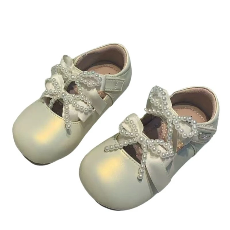 

Autumn Children's Girls Hollow Shallow Crystal Leather Shoes Kids Toddler Princess Shoes Student All-match Square Mouth Shoes