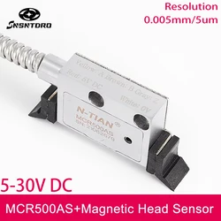 MCR500AS Magnetic Head Sensor 5-30V ±5μm/M High Precision lathe grinder dro Magnetic Scale Magnetic tape For large milling lath