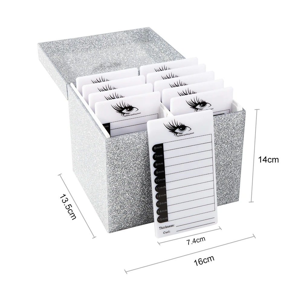 White Dust-proof Eyelash Extension Pallet Storage Case Supplies Acrylic Large Lash tile Organizer Lashes Grafting Accessories