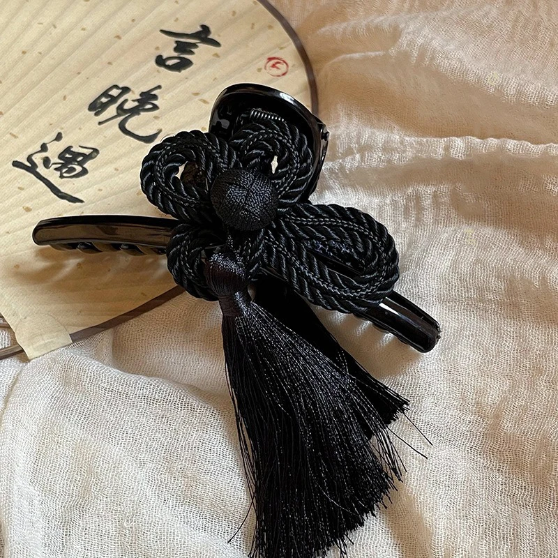 Neue Chinesische Stil Alten Stil Hand Gewebte Quaste Acryl Clip Elegante Würdevolle Cheongsam Hanfu Geflochtene Hochsteckfrisur Haar Zubehör – Detail 8