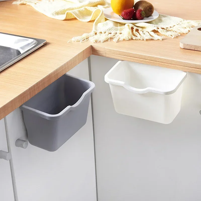 Cupboard Door Back Hanging Cans Home Organizer Food Container Kitchen Cabinet Door Hanging Trash Garbage Bin Can Storage Boxes