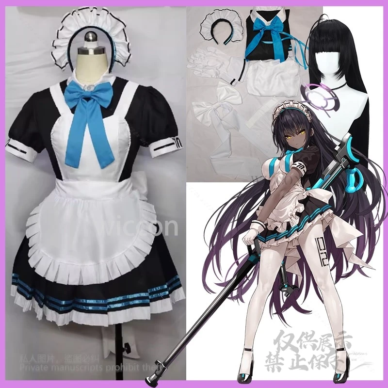 

Anime Kakudate Karin Cosplay Game Blue Archive Cute Maid Lolita Dress High Quality Costume Wig Halloween Party Women Customized