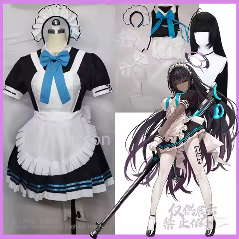 Anime Kakudate Karin Cosplay Game Blue Archive Cute Maid Lolita Dress High Quality Costume Wig Halloween Party Women Customized