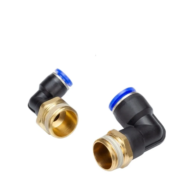 SPL Series 90 Degree Male Elbow Pneumatic Fitting Push To Connect Air Hose Connector 6/8/10/12mm Tube OD Thread Quick Connect