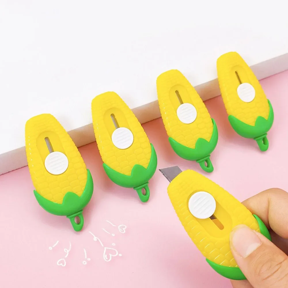 1Pcs Cuter Mini Cartoon Maize Utility Box Cutter Letter Opener Art Paper Cutter Kawaii Stationery Knif