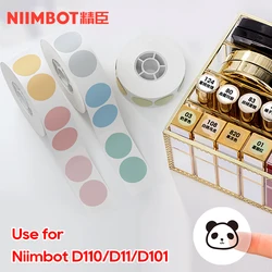 Niimbot D11/D110/D101 Portable Mini Printer Round Transparent Color Thermal Label Self-Adhesive Waterproof Label Maker Sticker