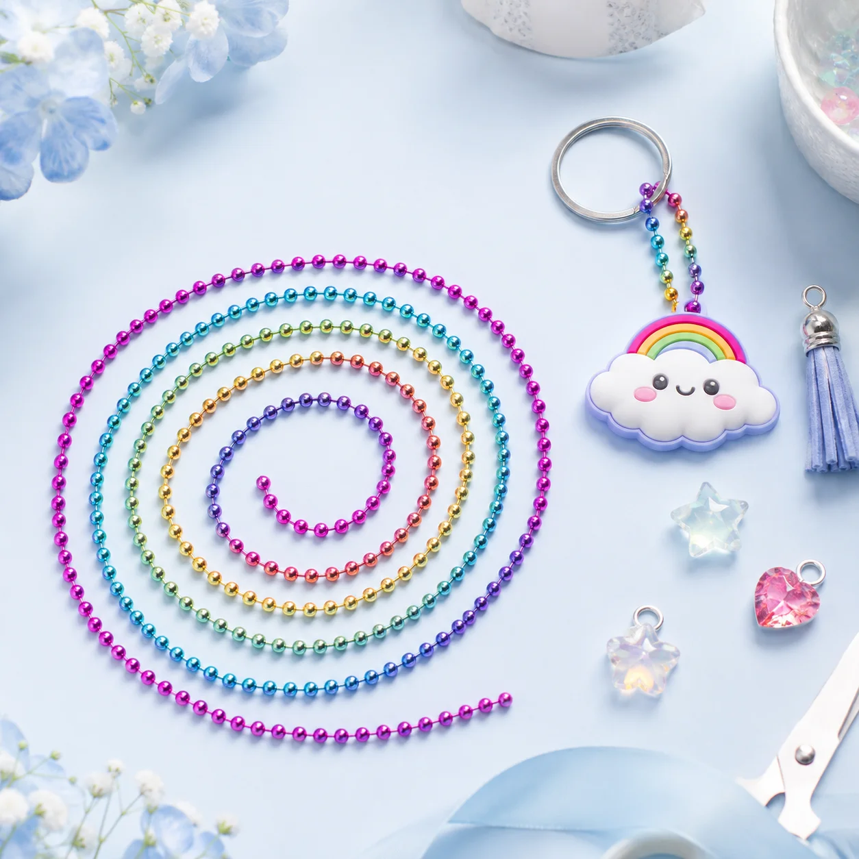 Rainbow Iridescent Metal Ball - Phone Accessories Beads ulasan dan harga