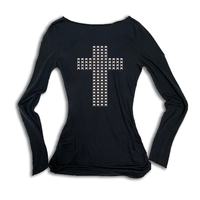 Y2K Harajuku Women's Goth Long Sleeve T-Shirt Sexy Slim Chic Casual Geometric Print Crop Top Punk Rock Hip Hop Hottie Streetwear