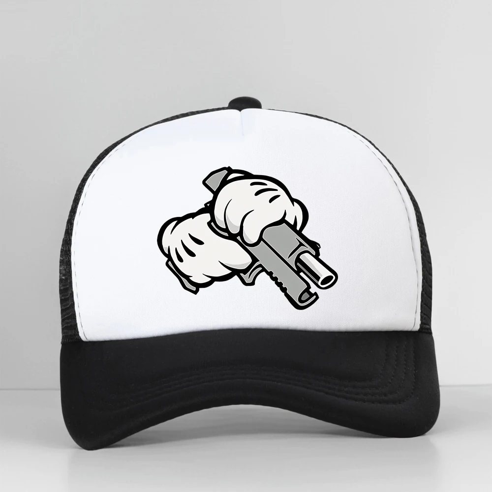 

Buy Handlebar Gun And Stick-It Can Warn Others Creative Baseball Cap Adjustable Snapback Unisex Mesh Breathable Sports Hat
