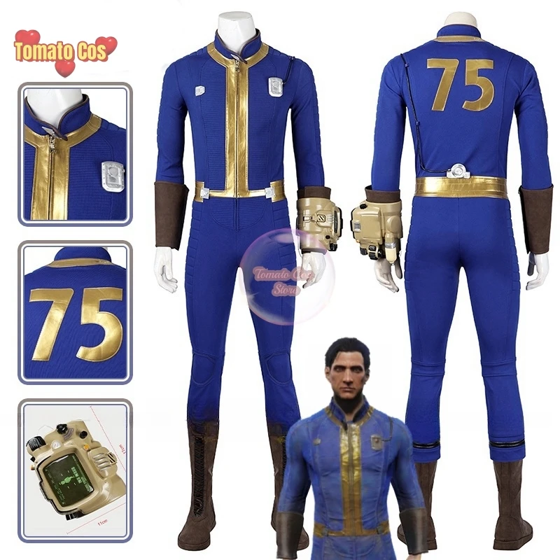 Game Fall Cos Out Vault 75 Cosplay Costume Jumpsuit Armor Uniform Arm Props Hand Guard Accessories Lucy Maximus Halloween