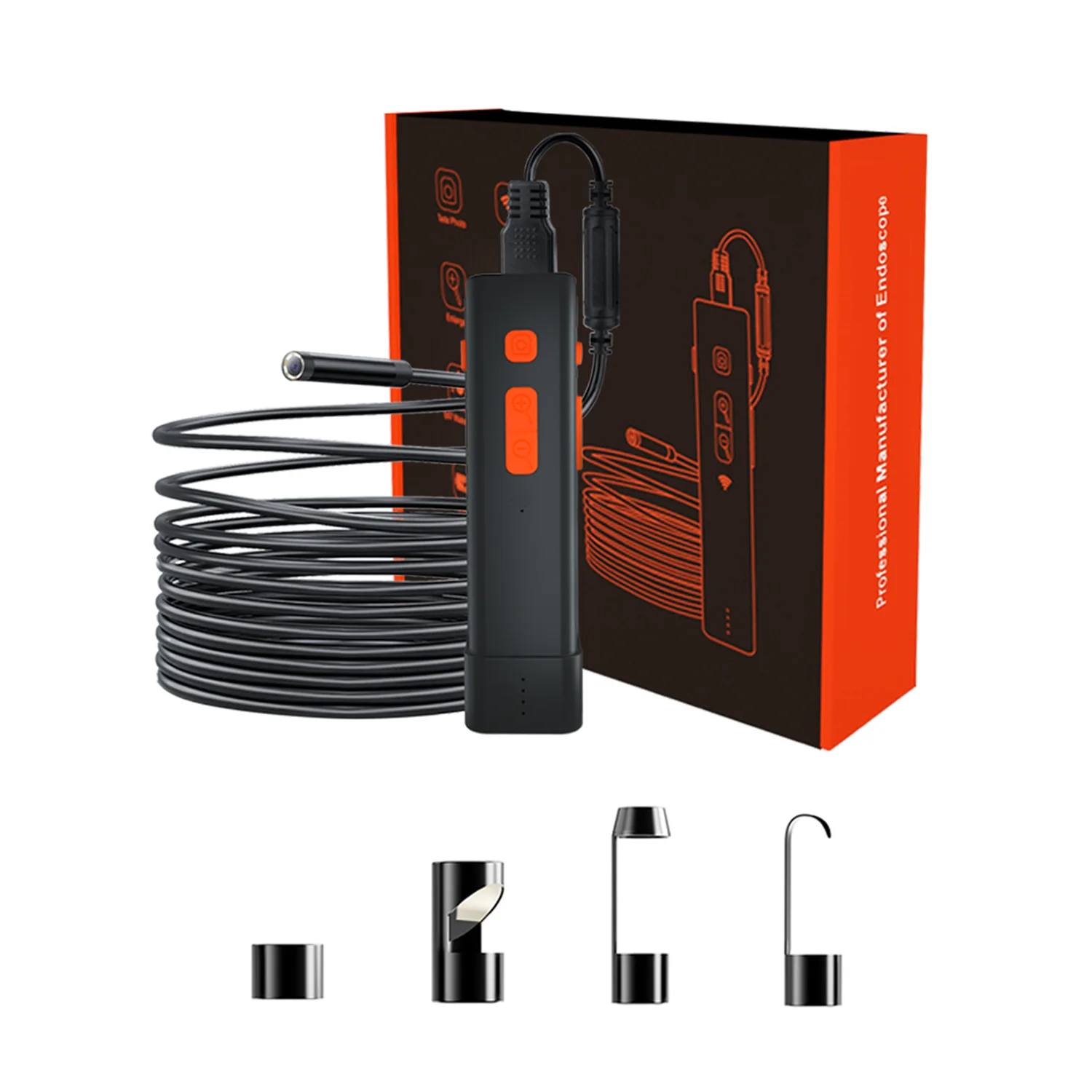 8MM 2MP 1080P   WIFI Industrial  Endoscope CMOS Borescope Inspection Otoscope Camera Digital Microscope