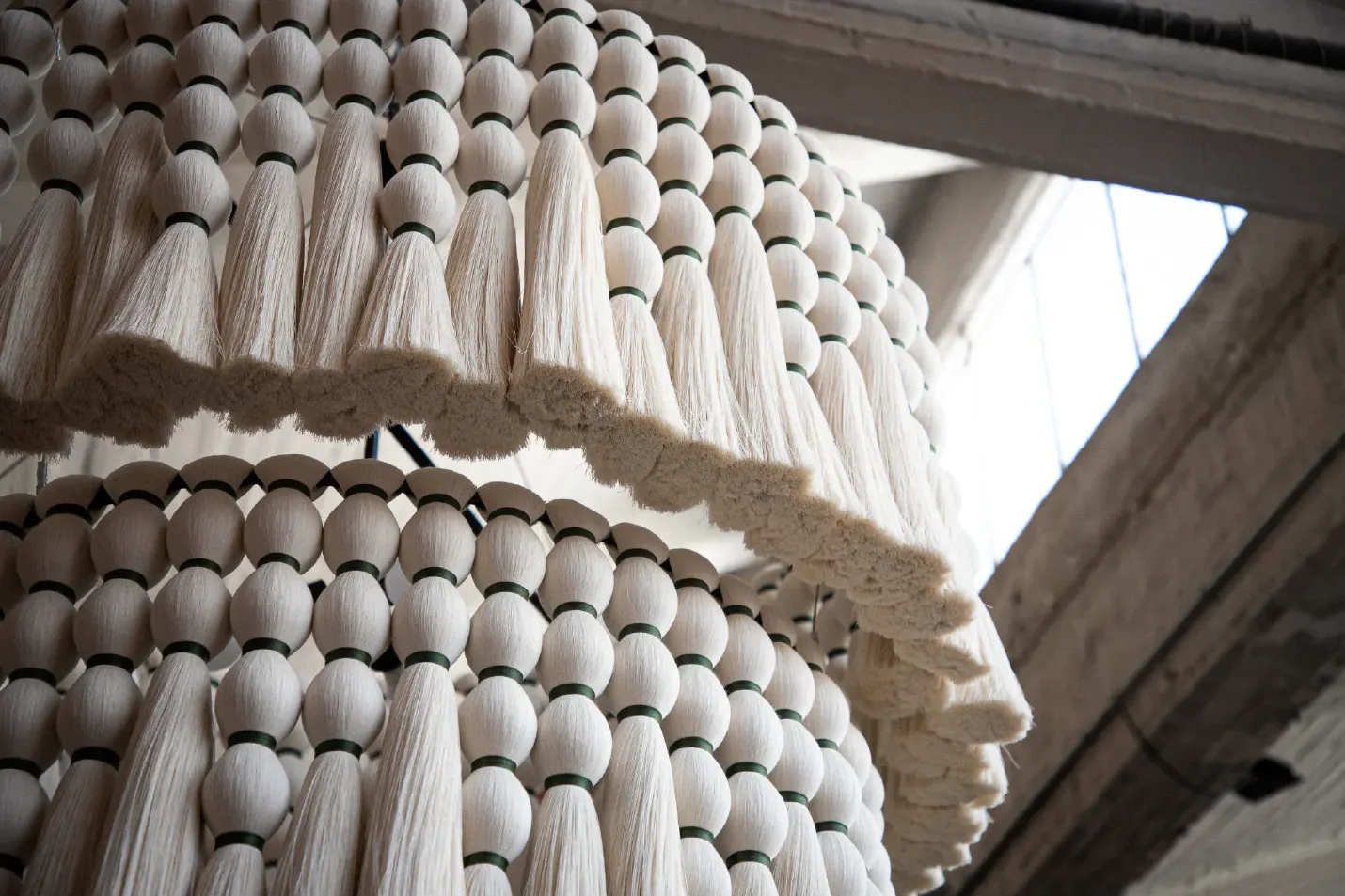 #￥HandmadeModern Lampshade Button Knot Polyester Rope Chandelier Macrame Vintage Inspired Style for Industrial Decor House Items