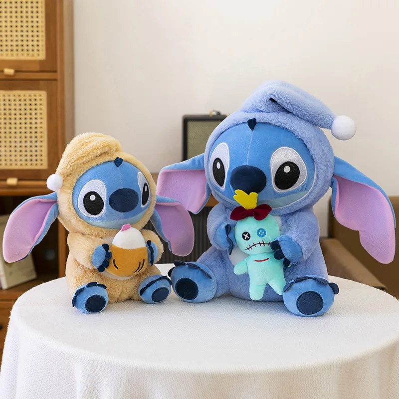 Disney Cartoon Stich Peluche Ripiene Giocattolo Bella Stich Abbraccio Scrump Gelato Morbido Cuscino Decorazione della stanza delle bambole Regalo di festa di Natale