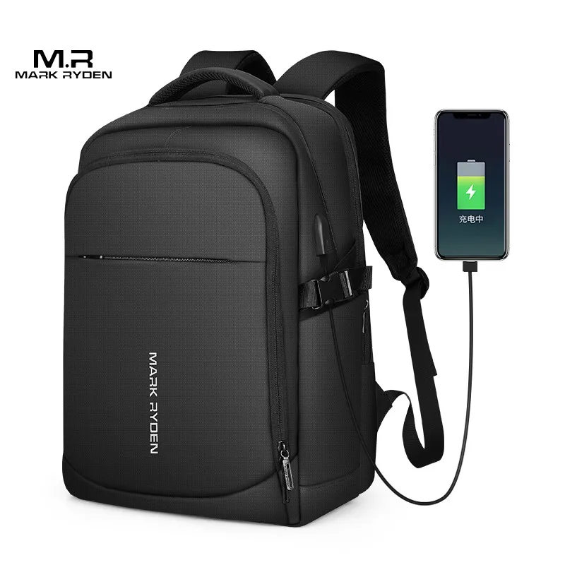 Mark Ryden Man Backpack Waterproof 15.6inch Laptop Multi-layer Pockets Bag Man USB Charging School Backpack Travel Mochilas