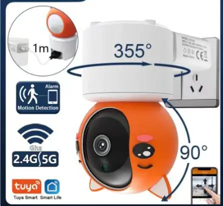 4MP 1440P  Tuya APP Remote Control Baby Monitor 2.4G&5G Dual Band WIFI IP Camera Cloud Storage Intercom Baby Camera