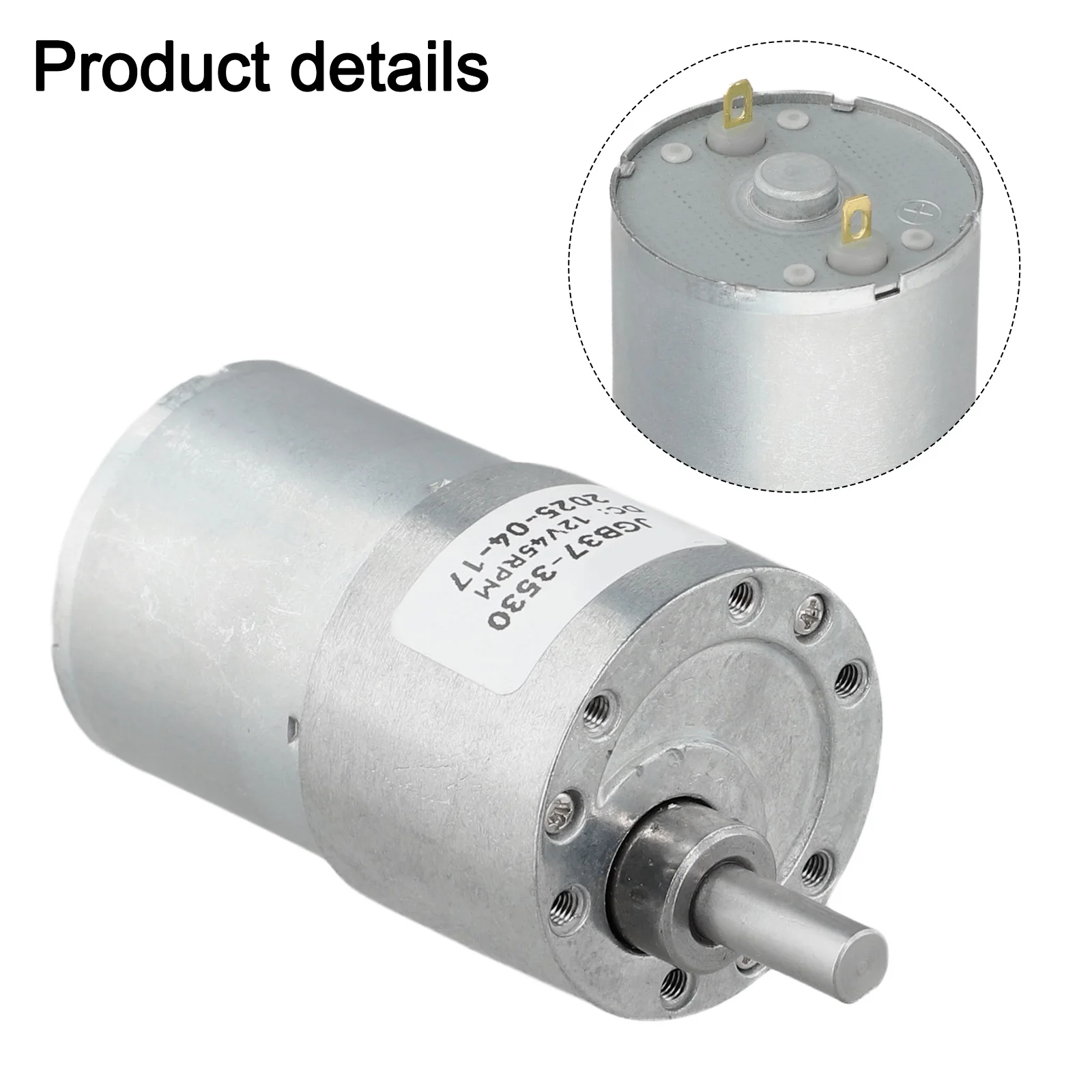 Adjustable Motor Shaft Diameter 6 JGB37-3530 D-Type Output Shaft for maximum Torque 24.4KG.CM No-load Current 0.07A